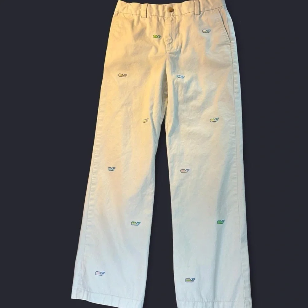 Vineyard Vines by Shep & Ian Khaki Pants | Size 14 | Embroidered Whale Logo
